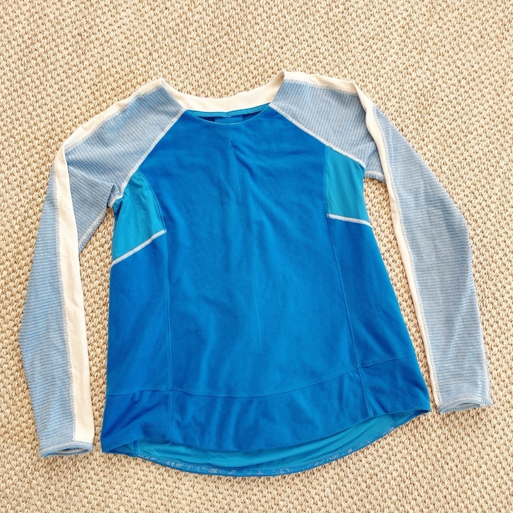 Lululemon Fleece Sweatshirt sz 10 Bold in the Cold Beaming Blue #H925